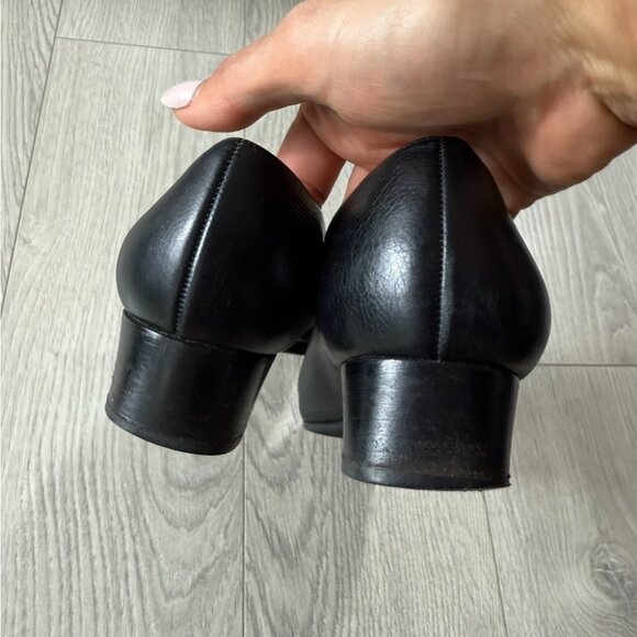 Bally Vintage Black Leather Kitten Heels - Picture 8 of 12